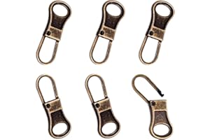 WIXGAOTK 6pcs Zinc Alloy Detachable Zipper Pull Replacement Slider Kit for Jackets Pants Coats Shoes Suitcases Backpacks Lugg