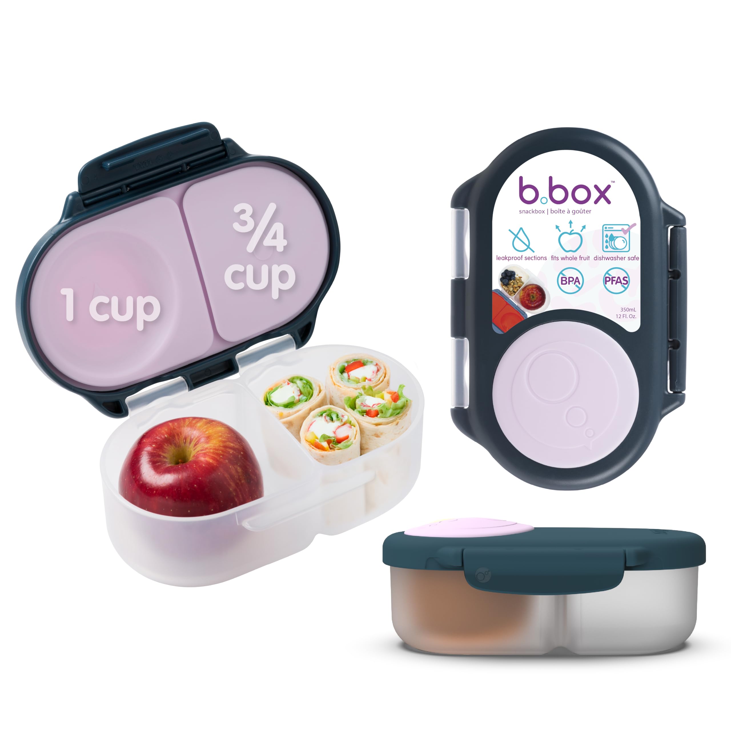 b.box Snack Box | Mini Bento Box with 2 Leakproof Compartments | Ideal for Toddlers, Meals and Snacks | Suitable for Whole Fruit | BPA Free — image 1
