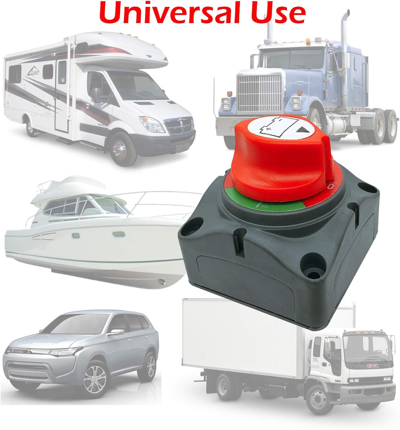 Ampper Battery Switch, 12-48 V Battery Power Cut Master Switch Disconnect Isolator for Car, Vehicle, RV and Boat (On/Off): Industrial & Scientific