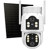 Hiseeu Wireless Solar Camera Outdoor 4MP Dual Lens, Wireless Home Security Camera 5G & 2.4G WiFi Pro, 360° PTZ, Motion Detection, Color Night Vision, IP66, 2-Way Audio, Auto Tracking, No Subscription