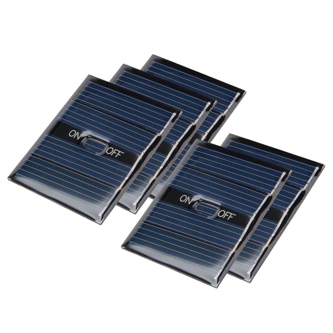 sourcingmap 5Pcs 2V 100mA Poly Mini Solar Panel Module DIY Light Toys Charger 50.5mm X 40.5mm