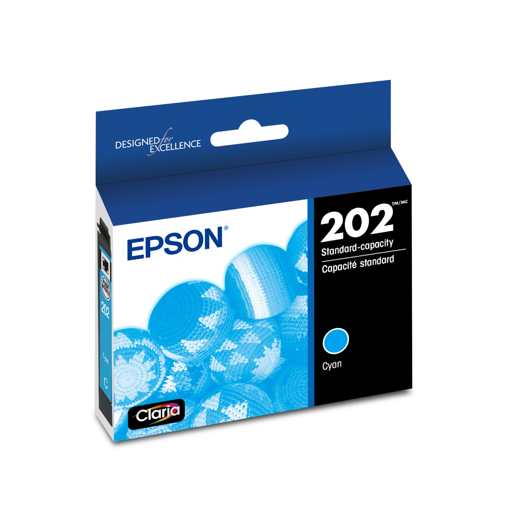 Photo 1 of EPSON 202 Claria Ink Standard Capacity Cyan Cartridge (T202220-S) Works with WorkForce WF-2860, Expression XP-5100 open pack