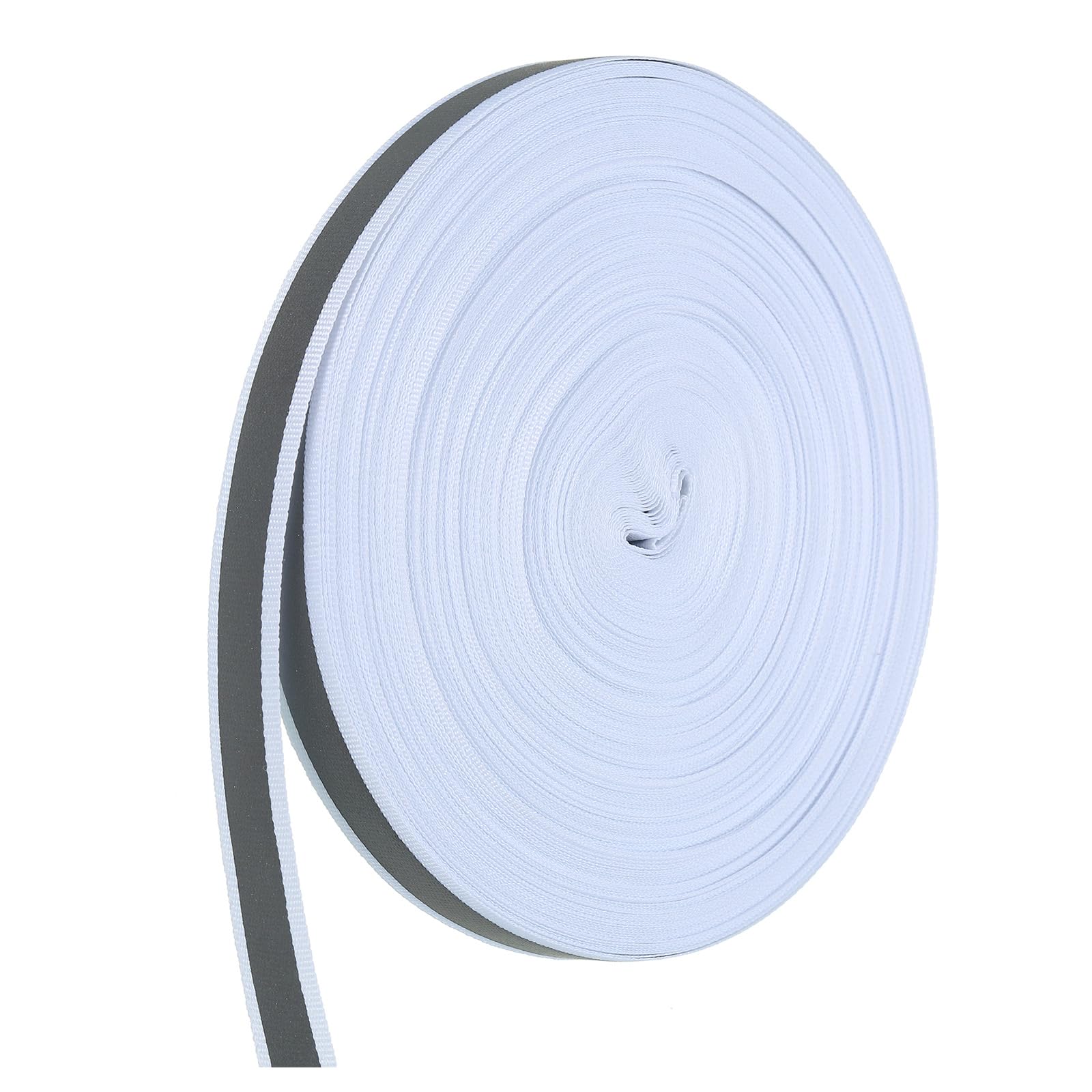 PATIKIL Reflective Tape Strip, 15mm x 50Yards High Visibility Reflective Tape Sew-on DIY Warning Safety Fabric Webbing for Clothing Raincoats, White