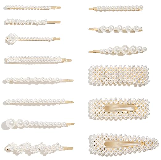 14 Pcs Pearl Hair Clips for Women Hair Clip Handmade Pearl