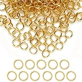 500pcs 5mm 18K Gold Filled Jump Rings for Jewelry Making Open Gold Jump Rings for Bracelet Necklace Repair Non Tarnish Connector Gold Rings Brass Split Rings for Key Chains