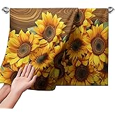 Cneztholim Yellow Sunflowers Hand Towels for Bathroom Set of 2 Summer Flowers Brown Kitchen Towels Spring Floral Vintage Dish Towel Absorbent Bathroom Towels for Gym Spa Home Decor 14.4 x 28.3 inch