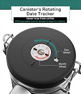Coffee Gator 1900 mL Airtight Canister with CO2 Valve Date Tracker view 5