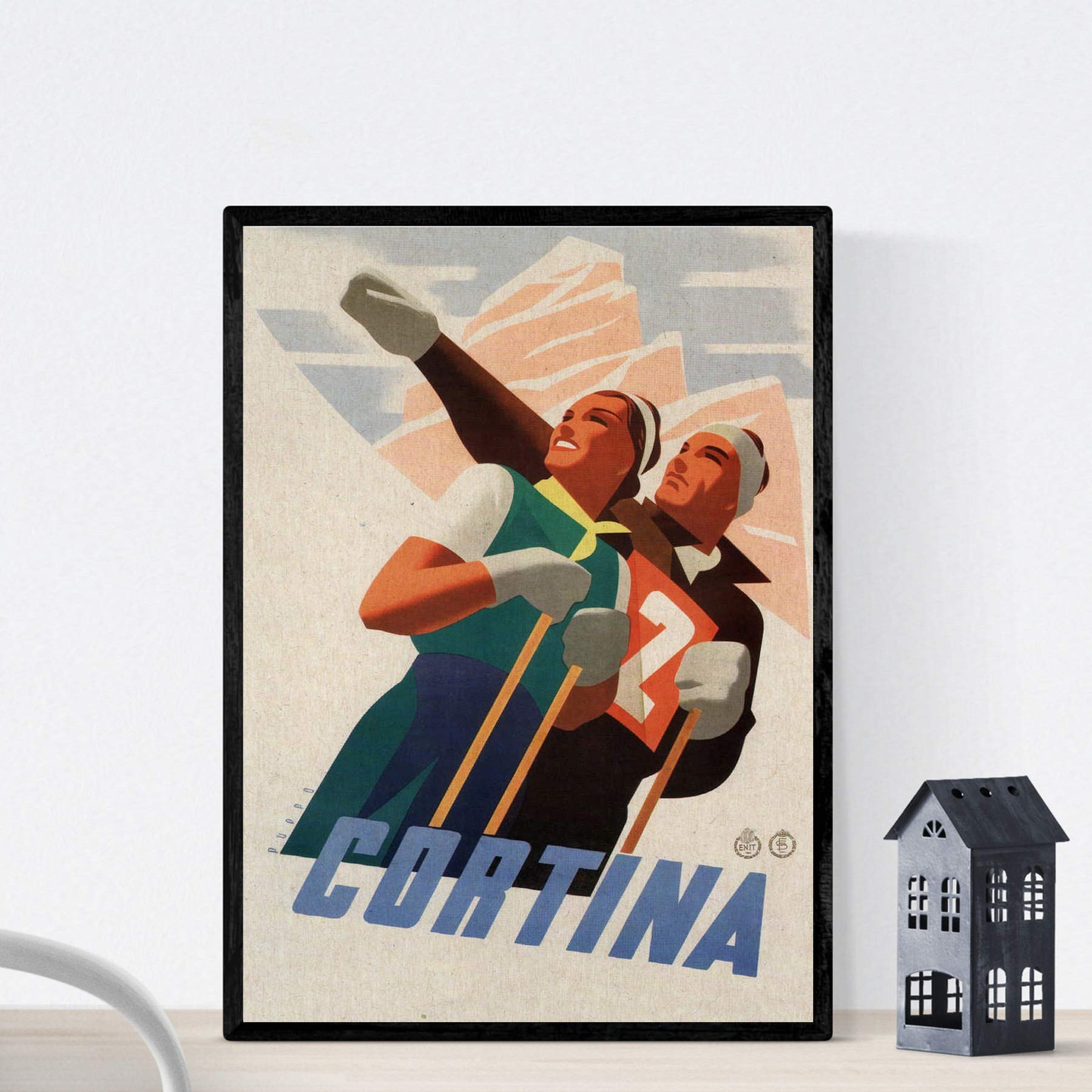 Nacnic Vintage Poster Vintage Poster Europe. Travels to Cortina. A4 size
