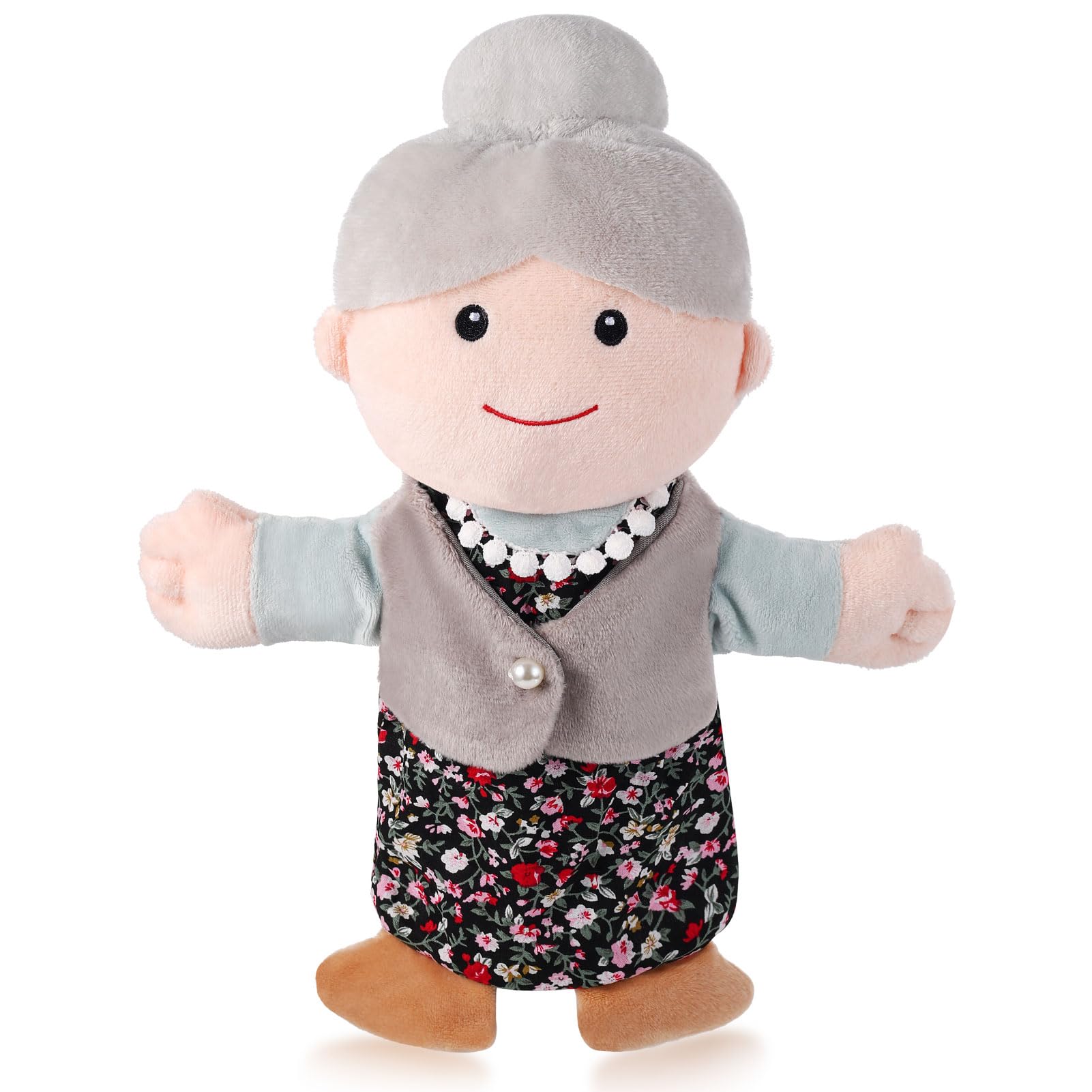 Photo 1 of 1 Pcs Family Hand Puppets 12 Inch Grandparents, Mom & Dad, Brother & Sister Plush Hand Puppet Toys Role-Play Toy Puppets for Kids Storytelling Imaginative Pretend Play Teaching Preschool(Grandma A)