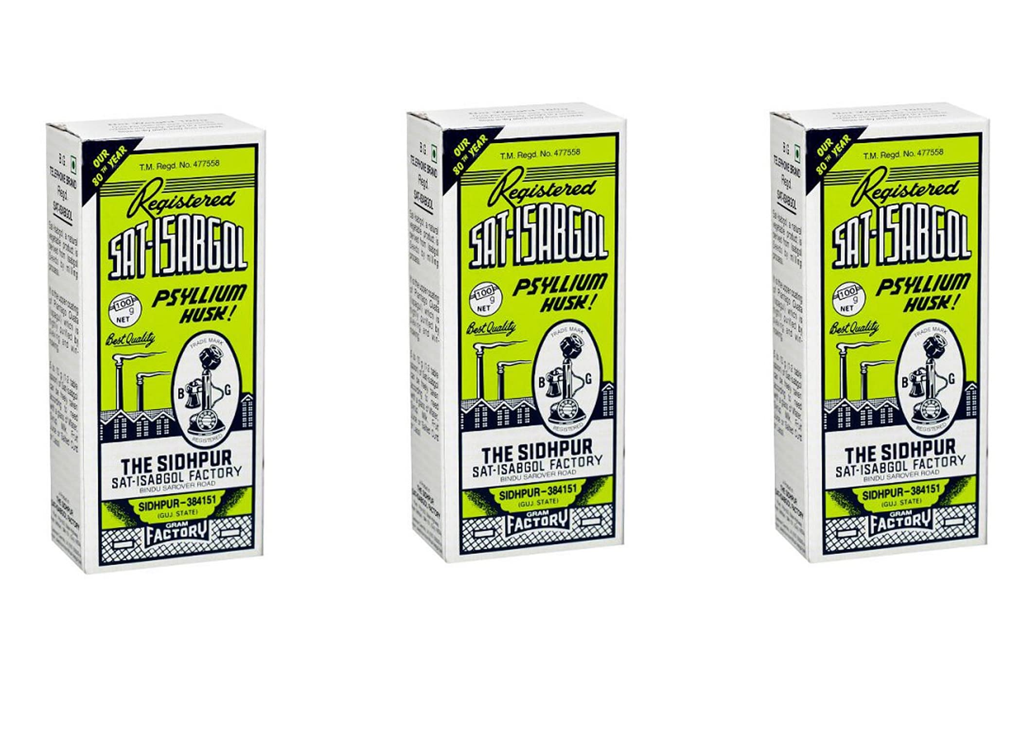 Sat-Isabgol (Psyllium Husk) 100g (Pack of 3)