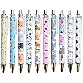 10PC Cat Ink Pens Set Cute Kawaii Funny Cats Kitty Themed Paw Ballpoint Gel Pen School Stationary Notebook Diary For Women Lovers Office Worker Supplies Stuff Clipboard Decor Desk Accessories Gifts