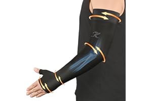 KEKING Lymphedema Compression Arm Sleeve with Gauntlet for Women Men, 20-30 mmHg Medical Graduated Compression Arm Brace, Full Arm Support Brace for Pain Relief, Arthritis, Swelling, Single Black XL