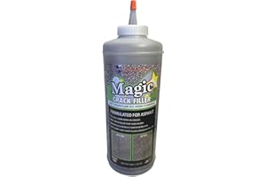 Tharos Distribution Magic Crack Filler 2LB Asphalt Black, for Filling in Cracks on Asphalt Driveways and Roads. Installs Easily Dry Granular No Mess and DIY (Black, 1)