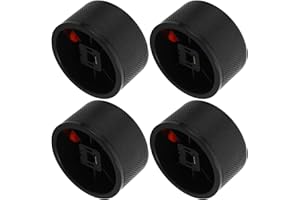 TOMETURE 4pcs 58mm Grill Control Knobs for Gas Barbecue and Kitchen Stove, Black and Orange BBQ Replacement