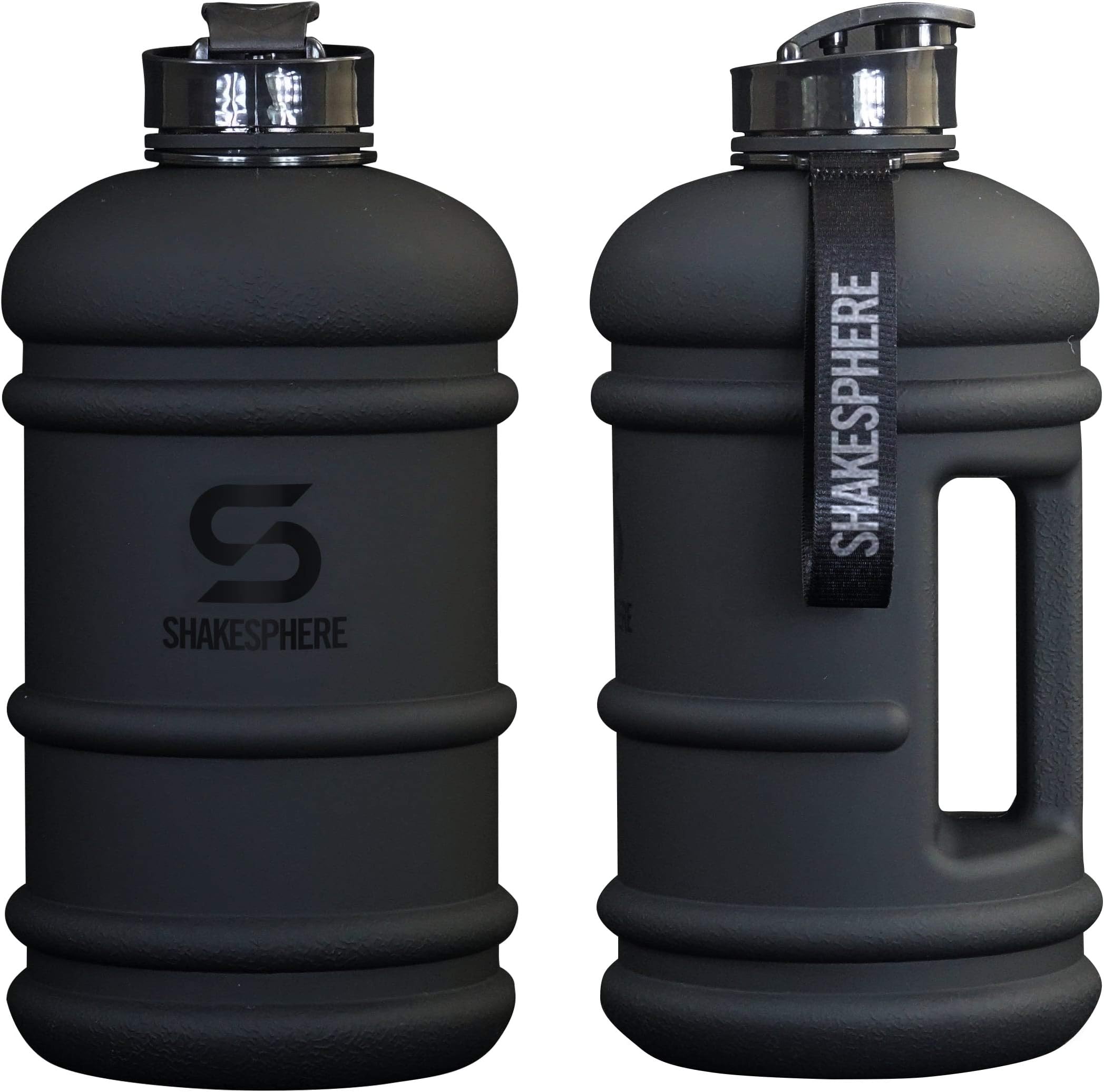 SHAKESPHERE Large Sports Water Bottle - BPA Free Hydration Jug, Black - Ideal for Sports, Camping, Outdoor, Biking & Kidsโฆ