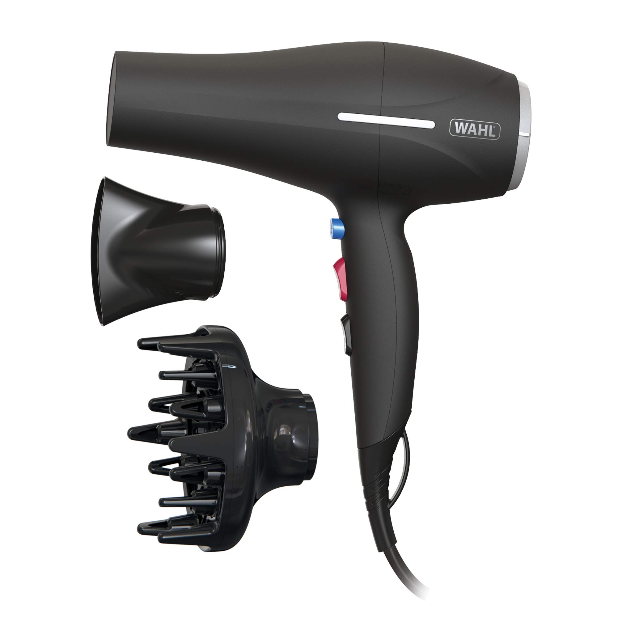 Wahl Ionic Smooth Hairdryer,Cool Shot Button, 3 Heat and 2 Speed Settings, Quick Dry Airflow, Fast Drying, Reduce Static, Black