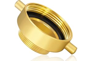 FANOVO Fire Hydrant Adapter with Pin Lug 2-1/2" NST (NH) Female x 2" NPT Male Brass Fire Hydrant Adapter Brass Fire Equipment for Fire Hydrants, Hoses,Pipes (2-1/2"NH x 2"NPT)