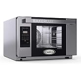 Cadco XAFT-03HS-GD Digital Countertop Convection Oven, 120V, NSF, Black | 1440W heavy-duty stainless steel unit fits 3 half-size sheet pans; 1.6 cubic feet capacity for cafe and food truck kitchens