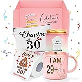 30th Birthday Gifts for Women 30 Year Old Birthday Gifts for Women Dirty Thirty Decoration for Her Gift Ideas for Woman 30s Funny Gift for 30 Year Old Woman - Coffee Mug Makeup Bag Candle Toilet Paper