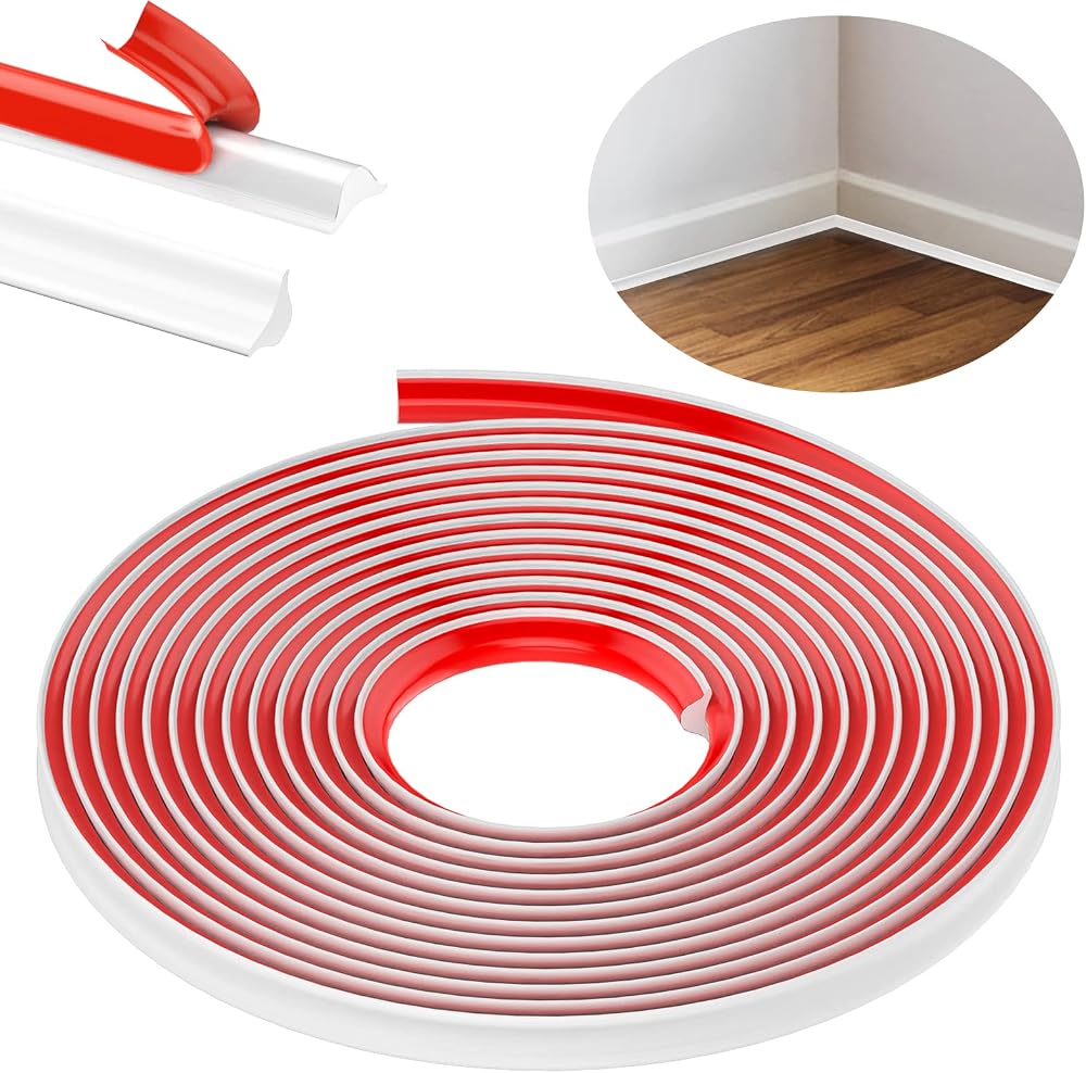 Fixmend TPE Quadrant Trim 6M Self-Adhesive 12x9mm White Moulding