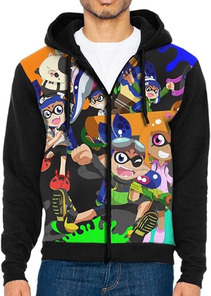 Amazon.com: Men's Sweatshirt Hoodies Splatoon 3D Printed With Pockets Hoodie Zipper Hooded 