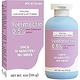 ivormetn Ivermectin Lotion 0.5% Lice Shampoo for Head Lice Treatment, Single Application Use & No Nit Combing Needed, 4oz, 125g