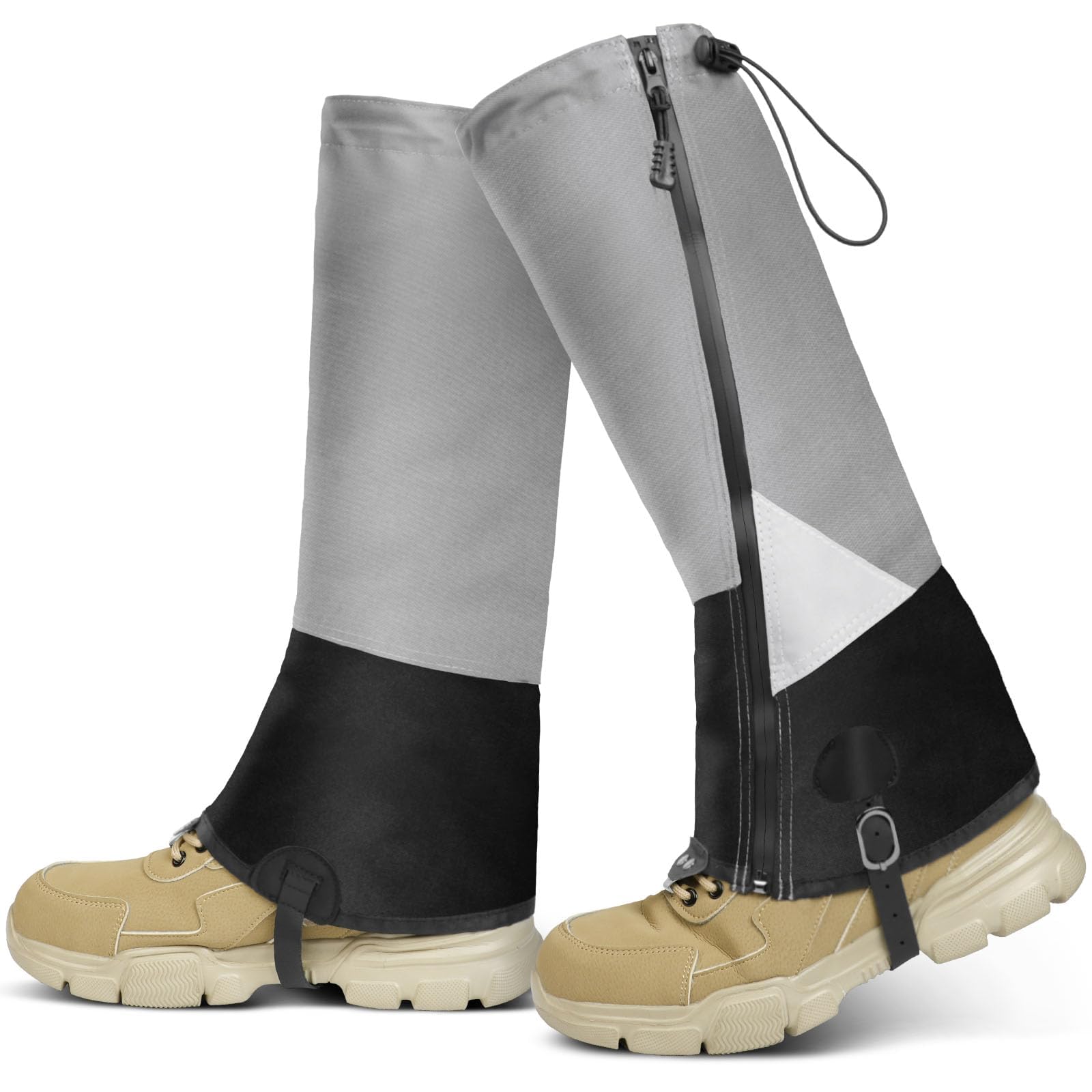 Adiwo Hiking Gaiters, Leg Gaiters with Waterproof Zipper, Adjustable Legging Snow Gaiters, Lightweight Shoe Gaiters for Men Women, Durable Walking Climbing Gaiters Outdoor Leg Cover Protect for Adult