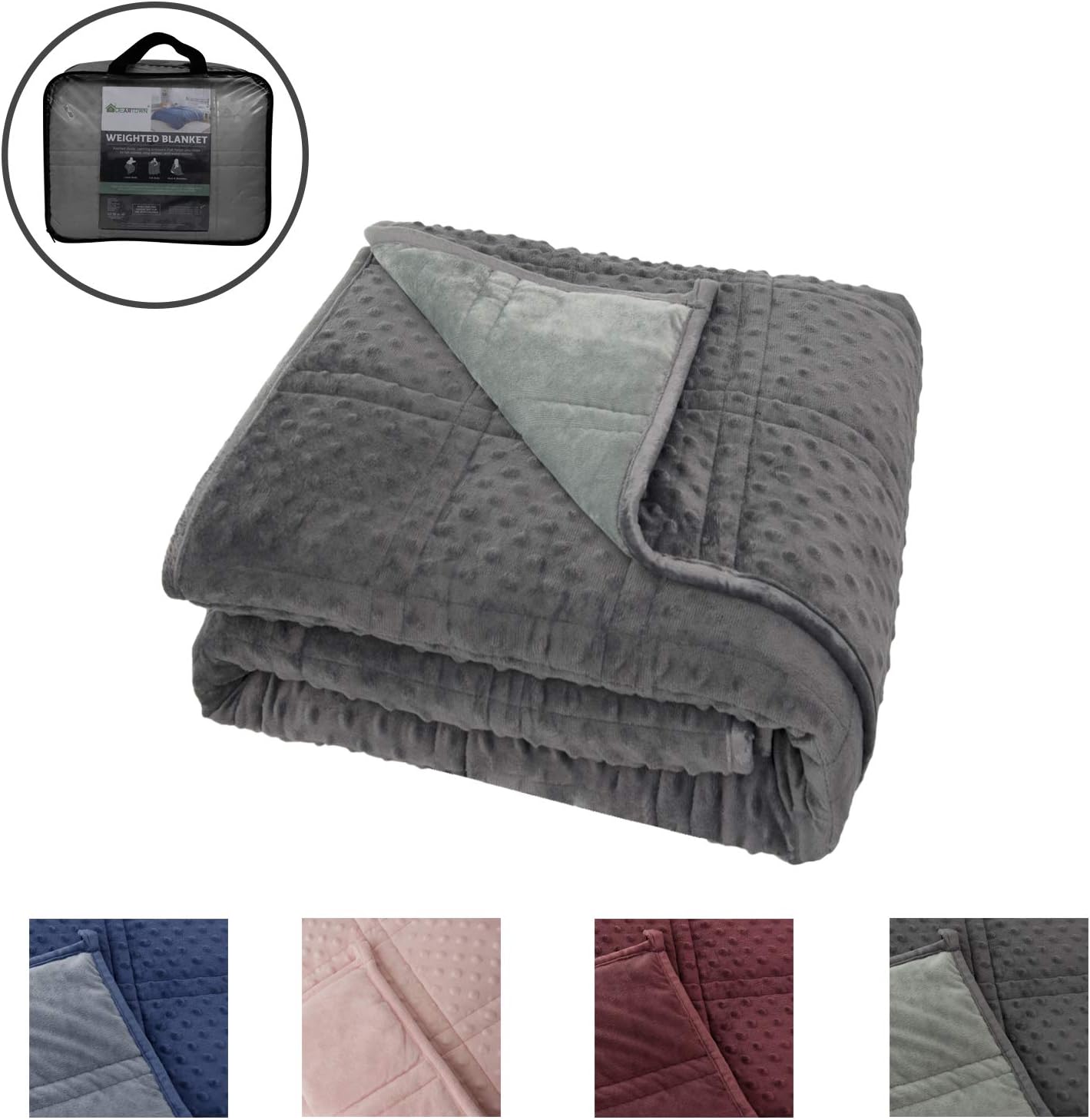 DEARTOWN Weighted Blanket for Kids or Adult Warm Luxury with Glass Beads for Calm Deep Sleep