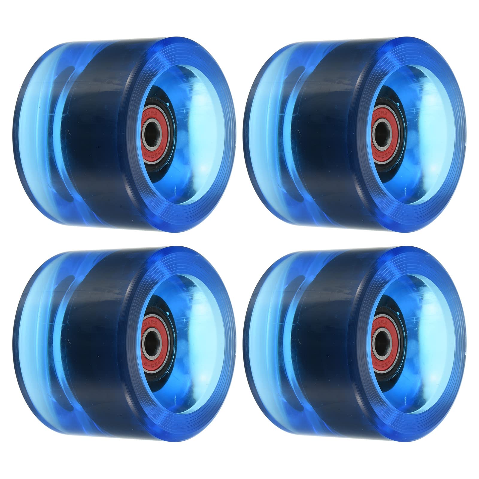 PATIKIL 70mm 78A Longboard Wheels with Red ABEC-9 Bearings, 4 Pack Soft Cruiser Wheels Street Wheels for Skateboards Skateboard Wheel PU, Clear Blue