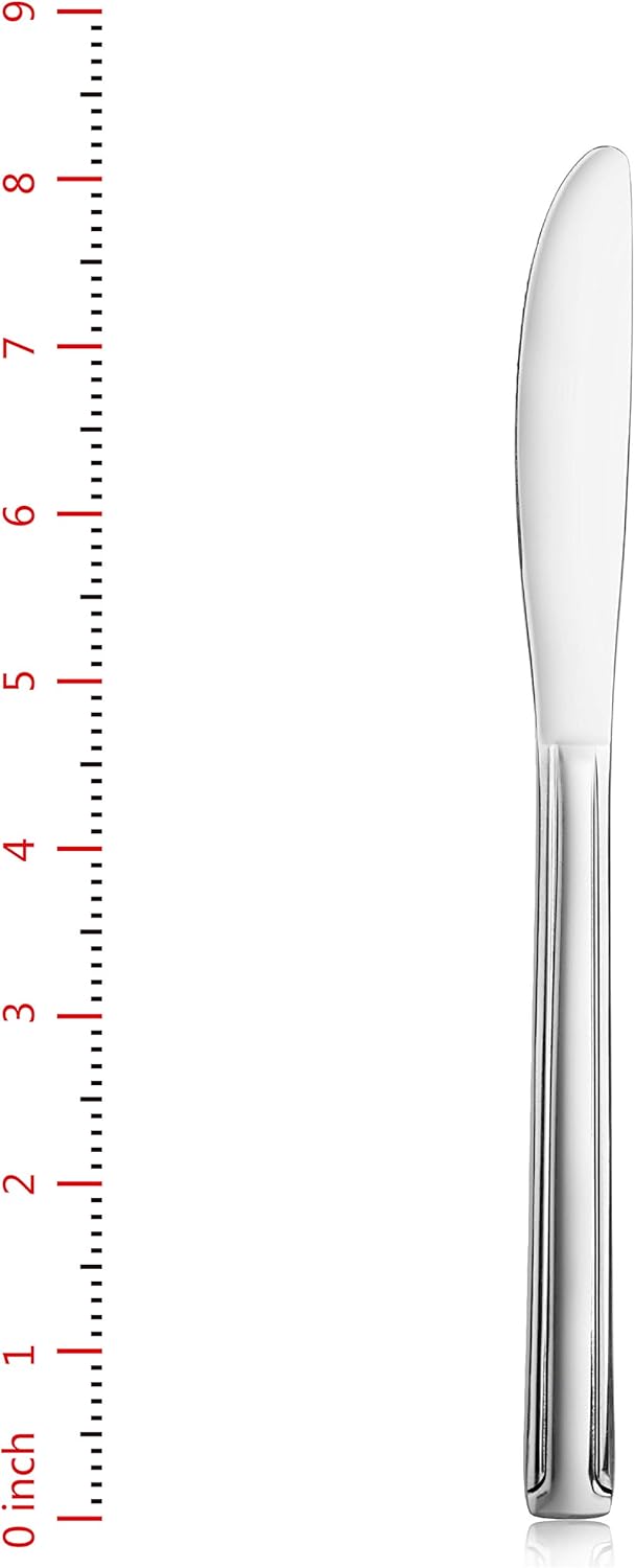New Star Foodservice 58802 Dominion Pattern, 18/0 Stainless Steel, Dinner Knife, 8.2-Inch, Set of 12: Kitchen & Dining