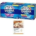 Tampax Pearl Tampons Bundle: Super/Super Plus/Ultra Absorbency Multipack/Variety Pack (34 Count) and Ultra Pack (32 Count) Unscented (66 Total Count) with eBooklet - Set of 3
