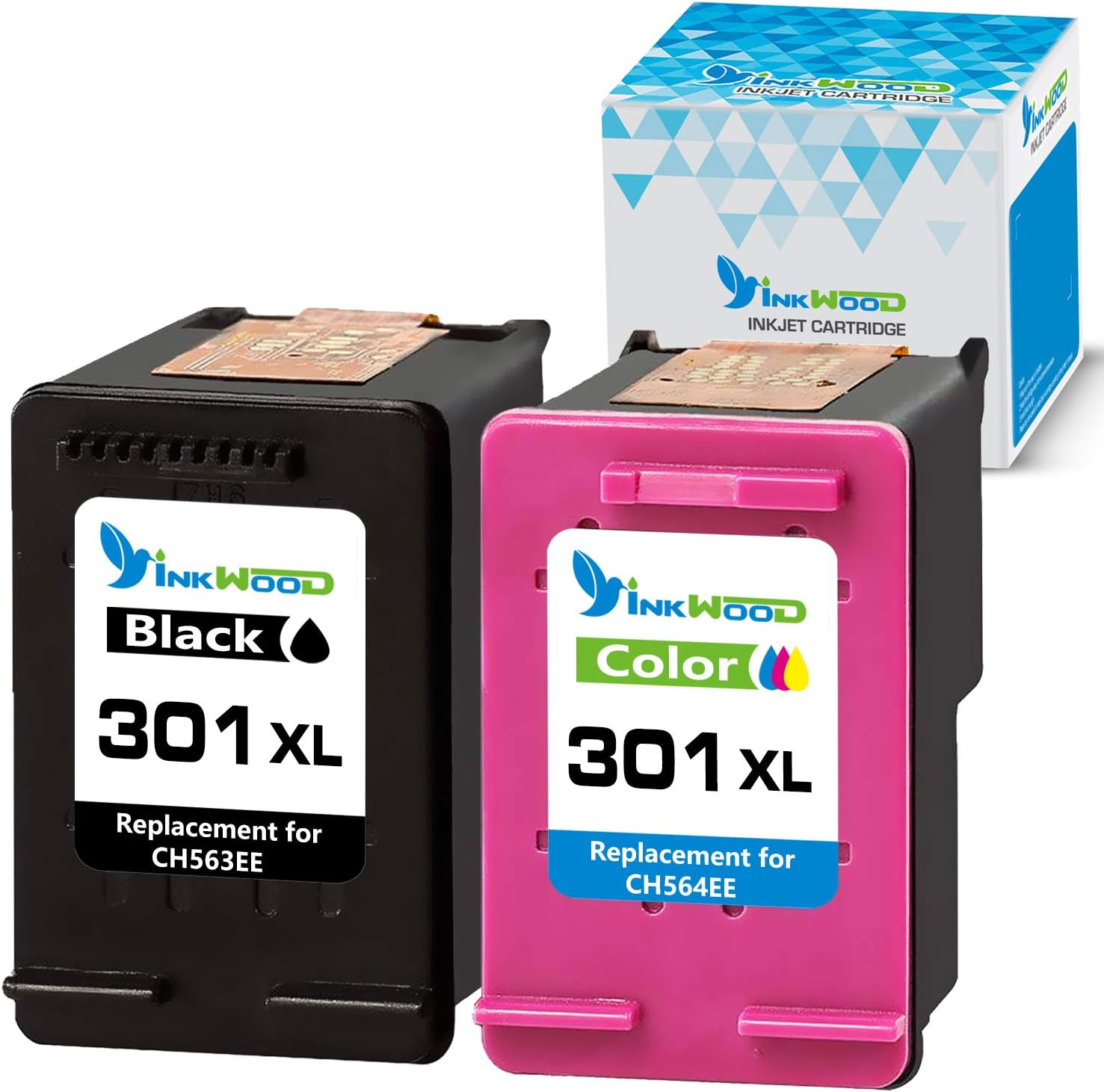 Inkwood Remanufactured 301XL Replacement for 301 XL Ink Cartridge Combo ...