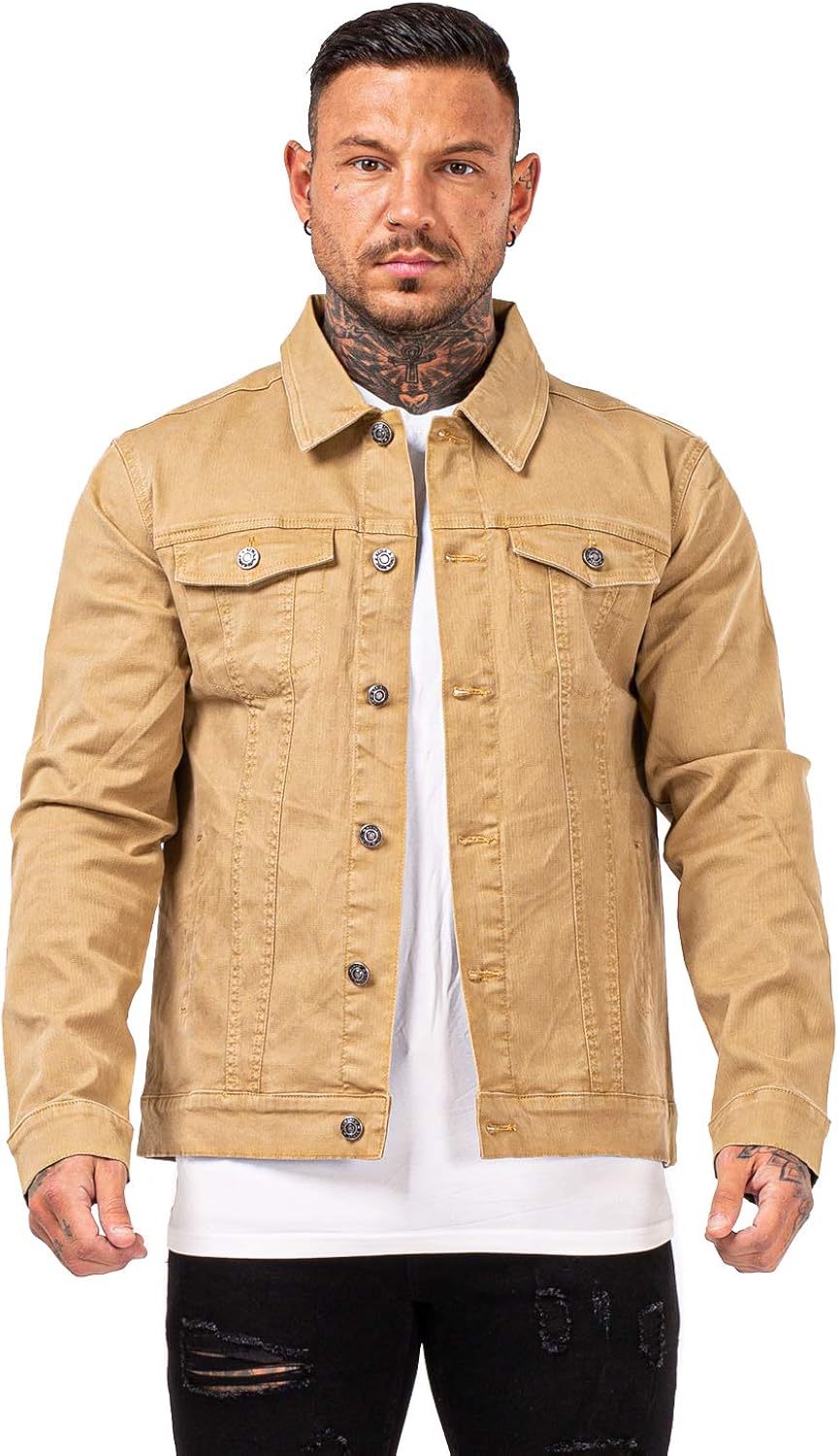beige mens denim jacket