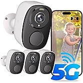 ELECCTV Upgraded 5G/2.4G WiFi Security Cameras Wireless Outdoor,2K Battery Powered Home Indoor Camera with AI Motion Detection, Siren,Color Night Vision, 2-Way Talk, IP65, Works/Alexa, Cloud/SD