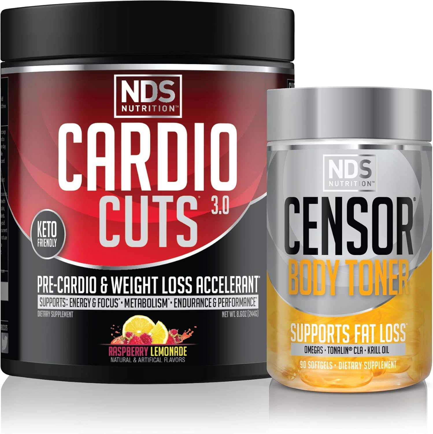 Amazon Com Nds Nutrition Cardio Cuts 3 0 Razz Lemonade 40 Servings Nds Nutrition Censor 90 Softgels Health Personal Care