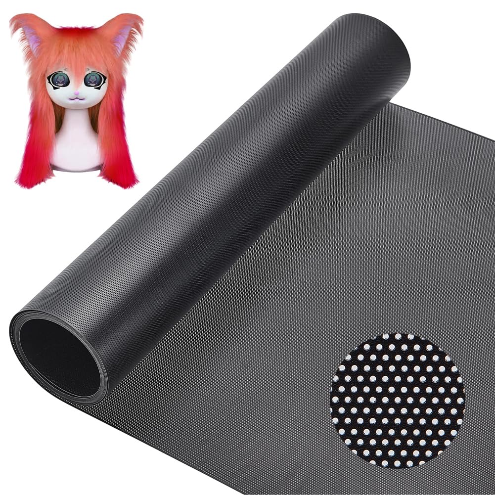 NBEADS Fursuit Eye Plastic Mesh, 1.5mx30cm Printable PVC Mesh Sheets 0.3mm Thicken Black Plastic Net for Furry Costume Roleplay Fursuits Sculpting Props Handicrafts, Hole: 0.5mm