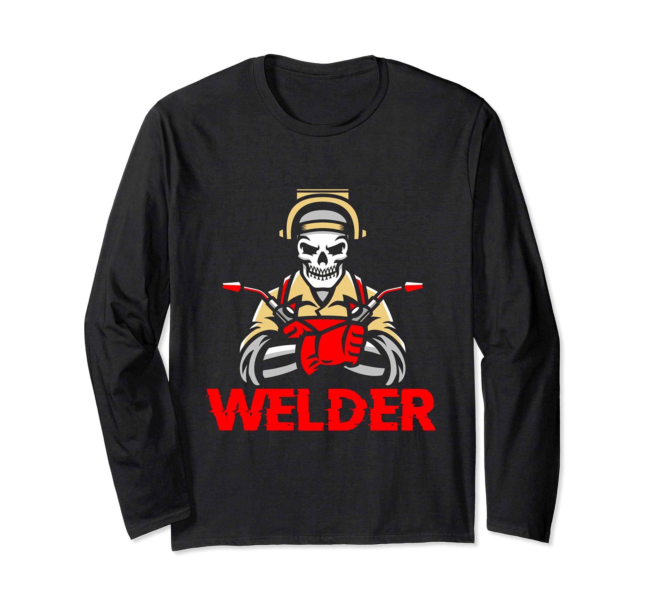 Skull Welder Engineer Engineering Welding Fabrication Long Sleeve T-Shirt