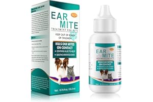 Limvoo Dog Ear Cleaner-Ear Mites Treatment for Cats and Dogs, Ear Drops for Dogs, Ear Drops Wash Ear Cleaner for Pet Ear Infe