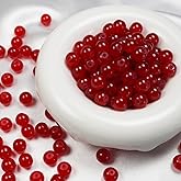 Jabrand 145pcs Glass Beads, 8mm Glass Beads for Barcelet and Jewelry Making DIY Crafts (Red)