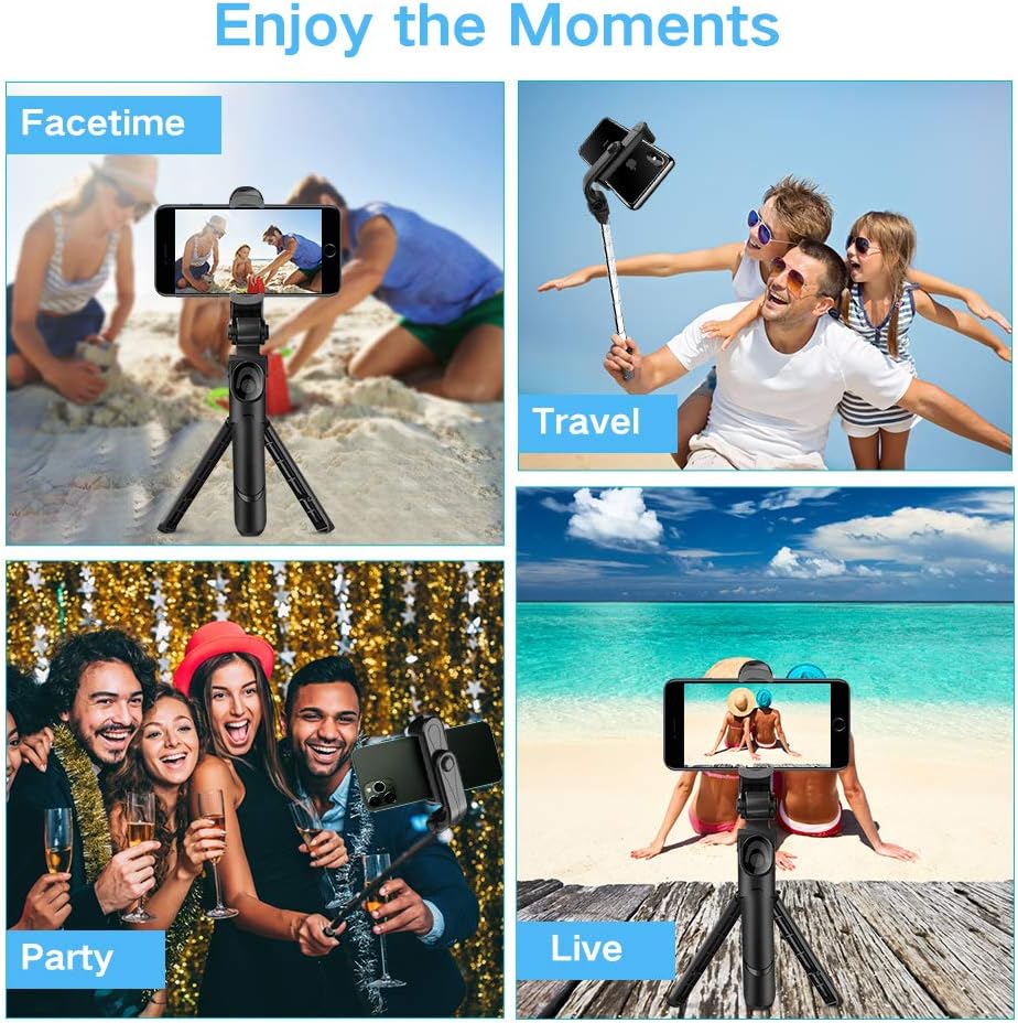 Selfie Stick Bluetooth, Doosl Selfie Stick Tripod - Extendable Tripod Stick with Remote - Facetime Phone Stand, Wireless Selfie Stick Tripod, Portable Tripod for Phone: Camera & Photo
