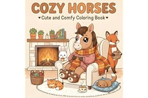 Cozy Horses: Cute and Comfy Coloring Book for Adults & Teens Featuring Adorable Horses in Cozy Scenes for Stress Relief