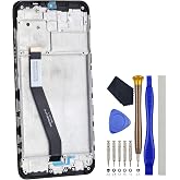 Full LCD Digitizer Screen with Frame for Xiaomi Redmi 9 M2004J19G M2004J19C Display Touch Screen Replacement Black 6.53"