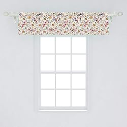 Ambesonne Mexican Window Valance, Colorful Nature