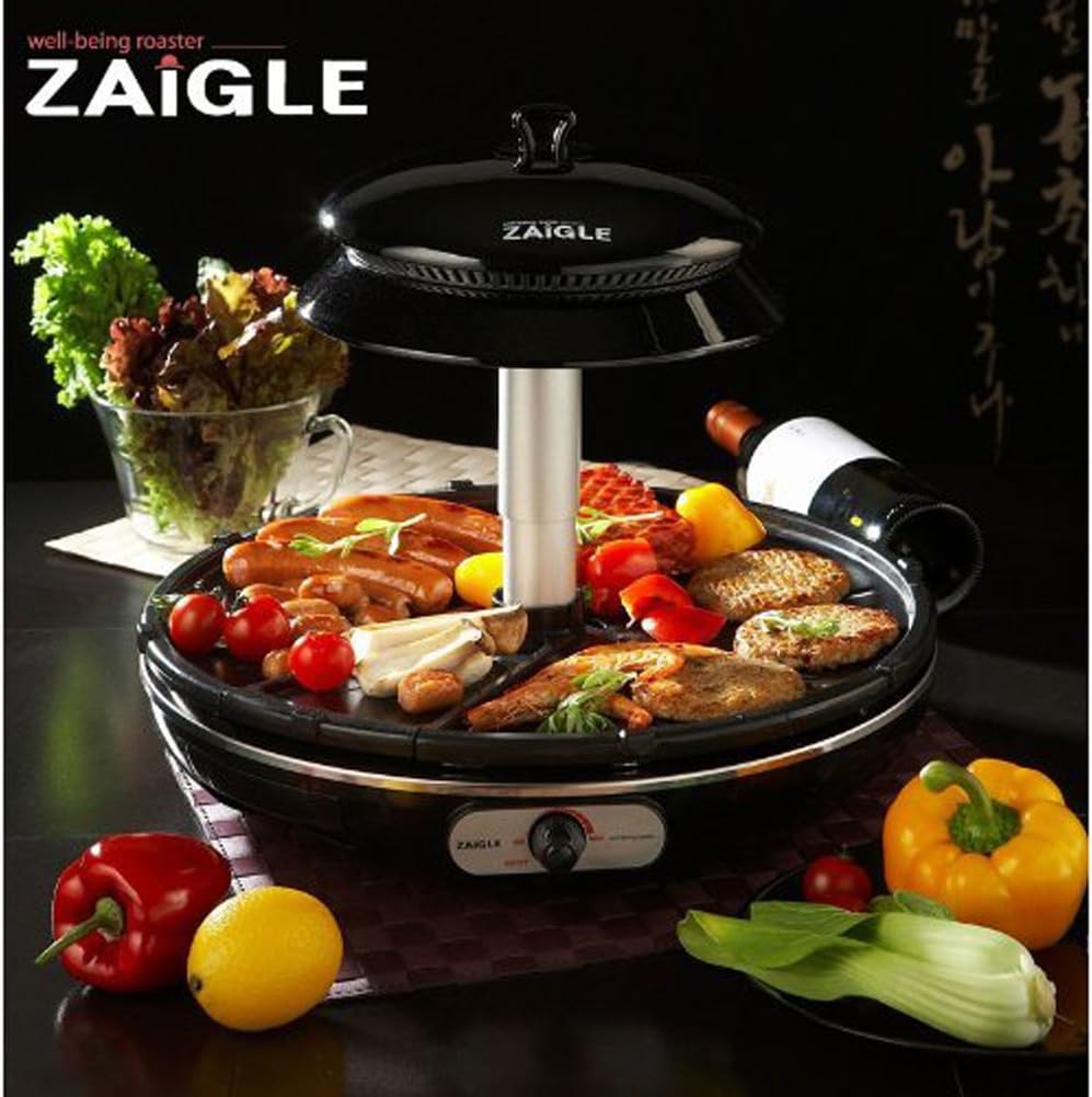 review Zaigle Mini ZG-D321 Infrared Ray Well-Being Roaster Indoor Electric BBQ Grill Black 220V 1200W Dimension 34cm 5 Stage Temperature Control