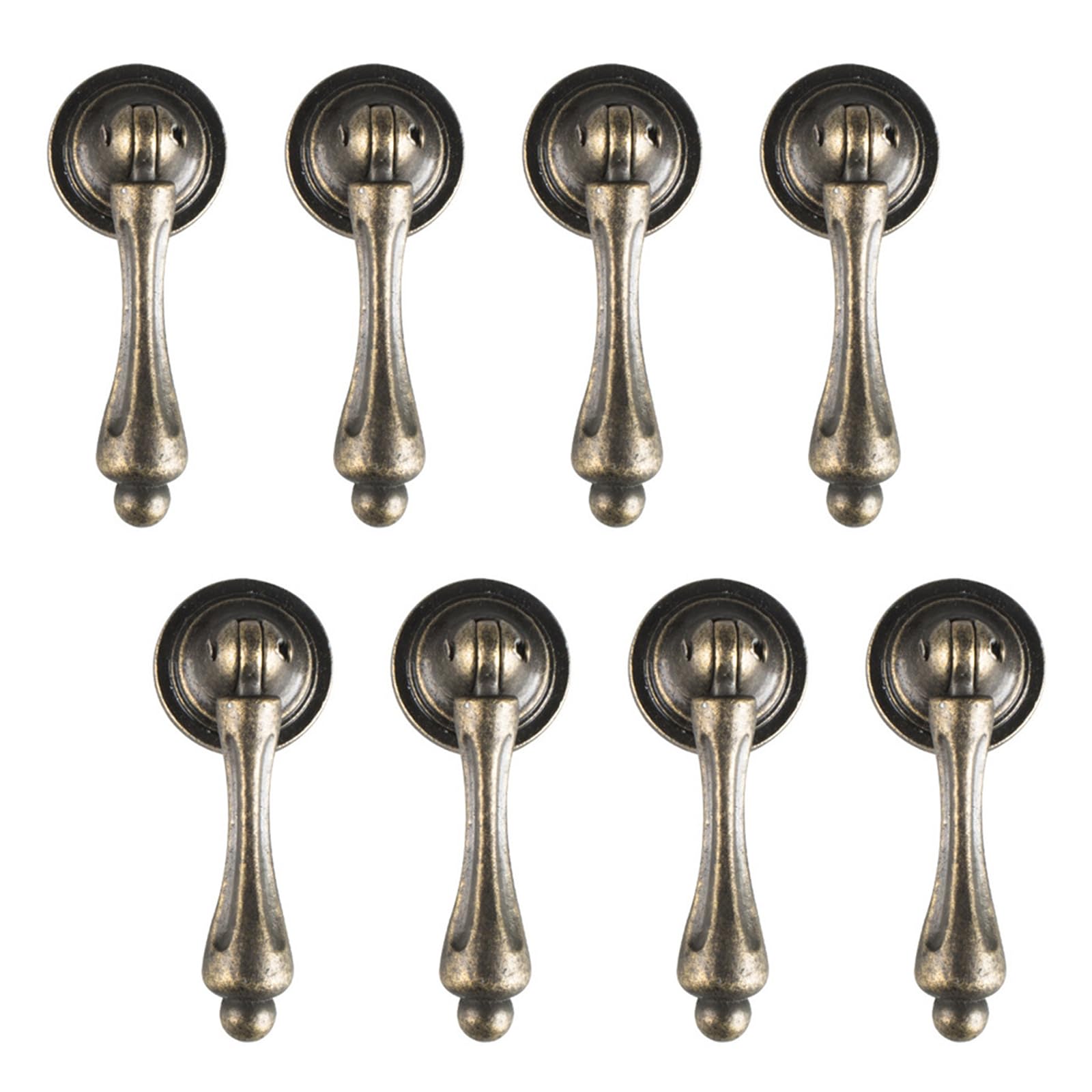 Paor Vintage Cabinet Knobs Drawer Handle Pull 8 Pack Decorative Bronze