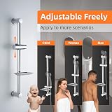 Ibergrif M20802-1 Shower Riser Rail 57cm No Drilling Chrome view 5