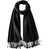 Ciormis Two Tone Silky Paisley Pashmina Shawl Scarf,Soft Women's Rave Jacquard Pashminas Wrap Scarves
