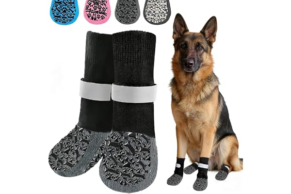 HeavenEye Dog Socks Prevent Licking Paws, Anti Slip Maximum Grip Boots&Paw Protectors for Small Medium Large Senior Dogs No S