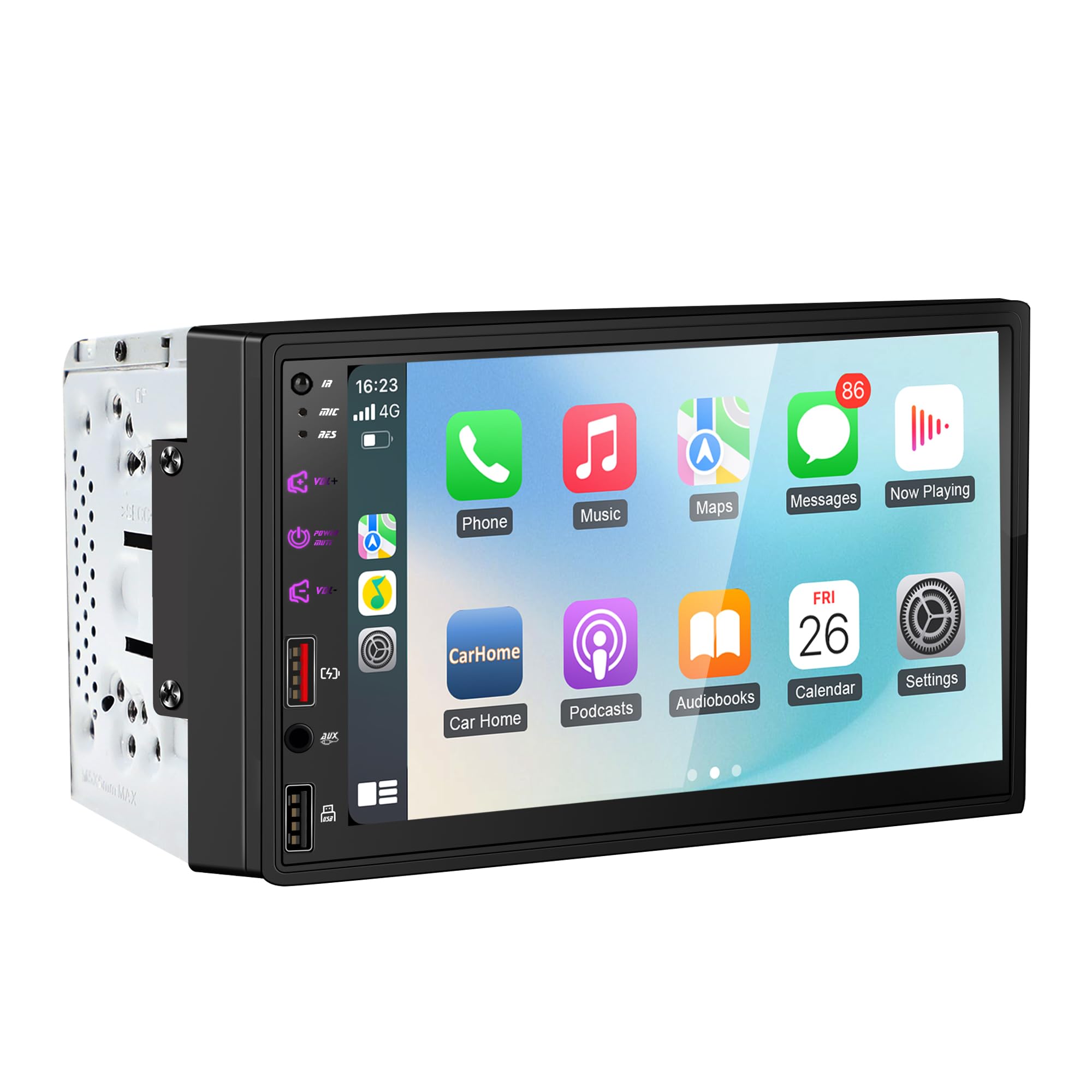 Photo 1 of 7" Double Din Car Stereo with Wireless Apple CarPlay & Android Auto, Built-in DSP Exclusive, 240W Hi-Power Audio, Bluetooth 5.3 Handsfree, FM Radio, Steering Wheel Control