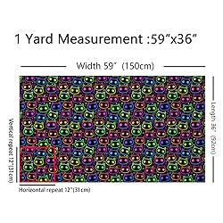 Erosebridal Rainbow Fabric by The Yard, Neon Cat